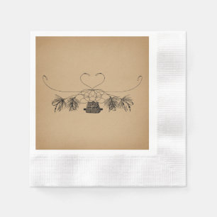 Fly Fishing Themed Vintage Art Napkin