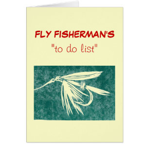 Fly Fishing "to do" list card green wet fly