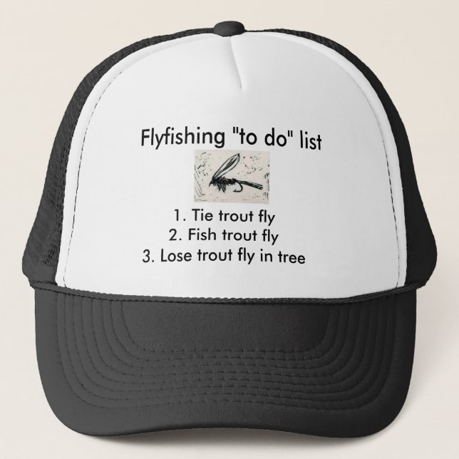Fly-fishing "to do" list "Gold Ribbed Hare's Ear" Trucker Hat (Front)