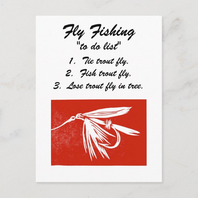 Fly Fishing "to do list" Postcard (Front)