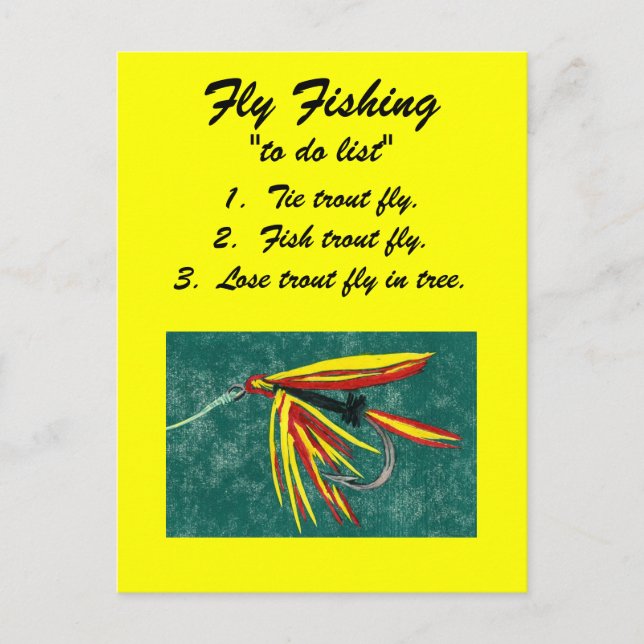 Fly Fishing "to do list" Postcard "firecracker" (Front)