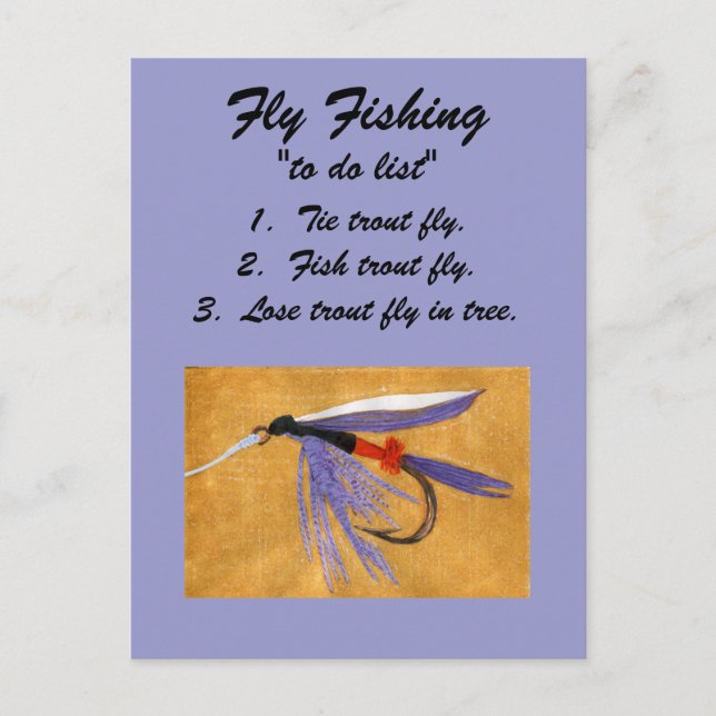 Fly Fishing "to do list" Postcard "freight train" (Front)