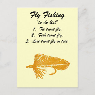 Fly Fishing "to do list" Postcard "Gold Matuka"