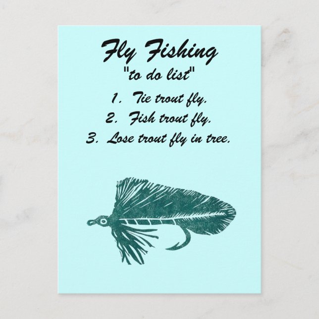 Fly Fishing "to do list" Postcard "Green Matuka" (Front)