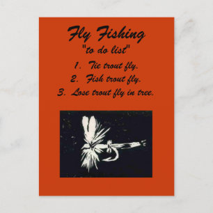 Fly Fishing "to do list" Postcard "Royal Coachman"