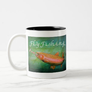 Fly Fishing Trout Salmon / Rainbow Trout Gift Two-Tone Coffee Mug