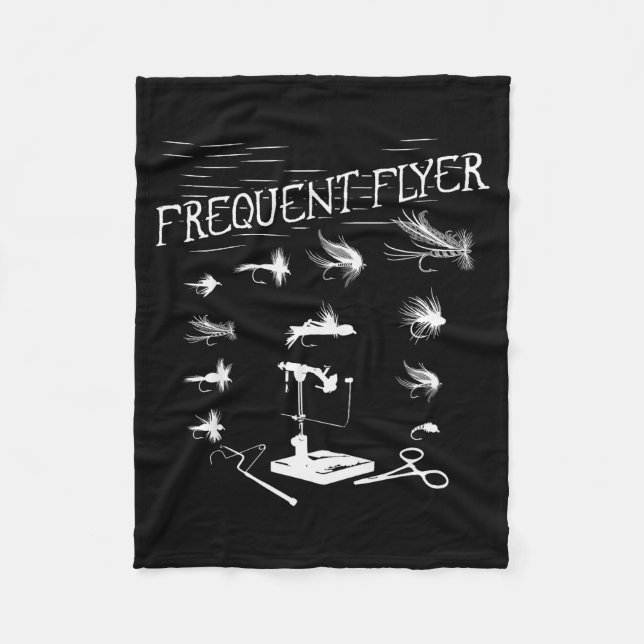 Fly Fishing Tying Funny Fisherman Christmas Father Fleece Blanket (Front)