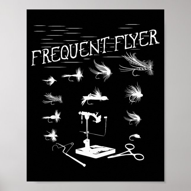 Fly Fishing Tying Funny Fisherman Christmas Father Poster (Front)