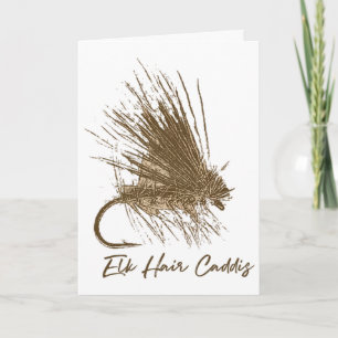 Fly Fishing Vintage Elk Hair Caddis Drawing Card