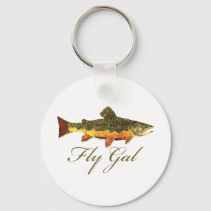 Fly Fishing Women Key Ring