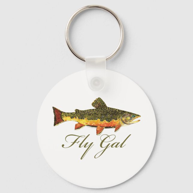 Fly Fishing Women Key Ring (Front)