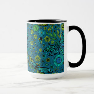 Fly, fly dragonfly on blue mug
