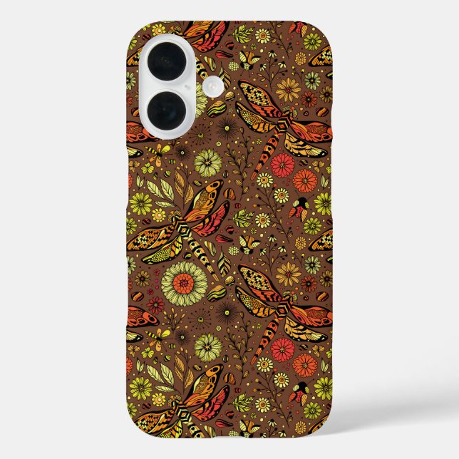 Fly, fly dragonfly on cinnamon brown Case-Mate iPhone case (Back)