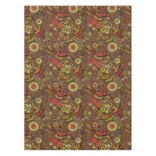 Fly, fly dragonfly on cinnamon brown tablecloth