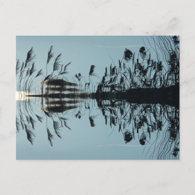 "Fly free"Abstract Aqua Post Card Lighthouse Route (Front)