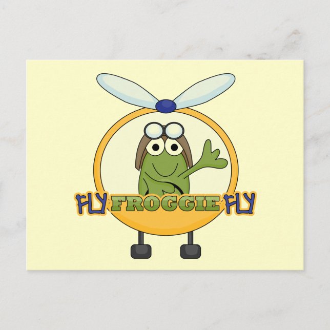Fly Froggie Fly Helicopter Tshirts and Gifts Postcard (Front)