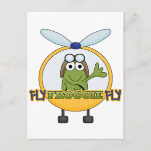 Fly Froggie Fly Helicopter Tshirts and Gifts Postcard