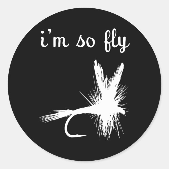 Fly Funny Fishing  Classic Round Sticker (Front)