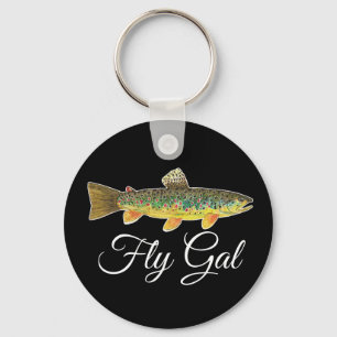 FLY GAL - Fly Fishing Fisherwoman Woman's Key Ring