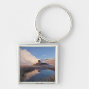 Fly Geyser with snow capped Granite Range Key Ring