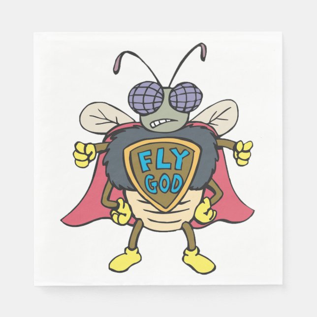 Fly God Superhero Fly Insect Character Napkin (Front)