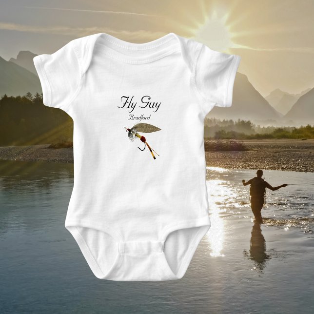 Fly Guy Fishermen Flyfishing Trout Flies  Baby Bodysuit (Creator Uploaded)