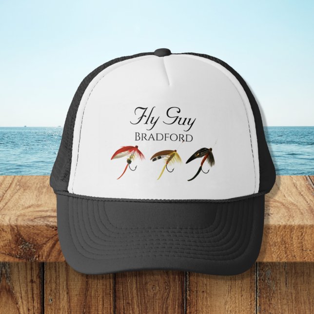 Fly Guy Fishermen Flyfishing Trout Flies Trucker H Hat (Creator Uploaded)