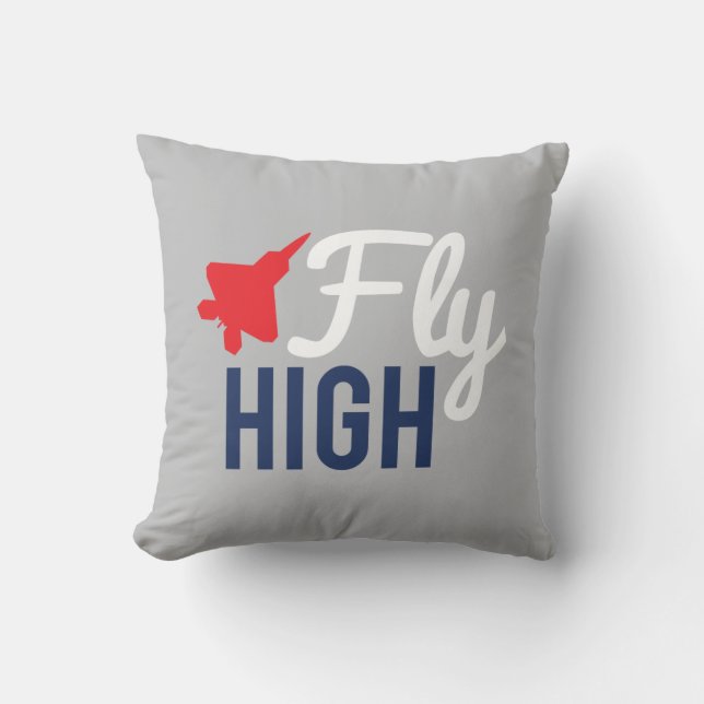 Fly High Aeroplane Throw Pillow (Front)