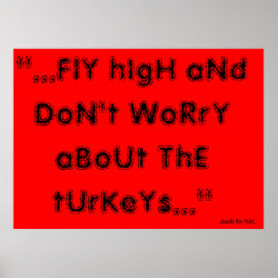 Fly high and dont worry about the turkeys poster