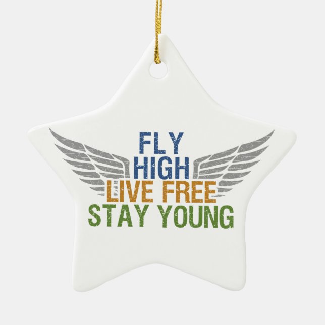 FLY HIGH custom ornament (Front)