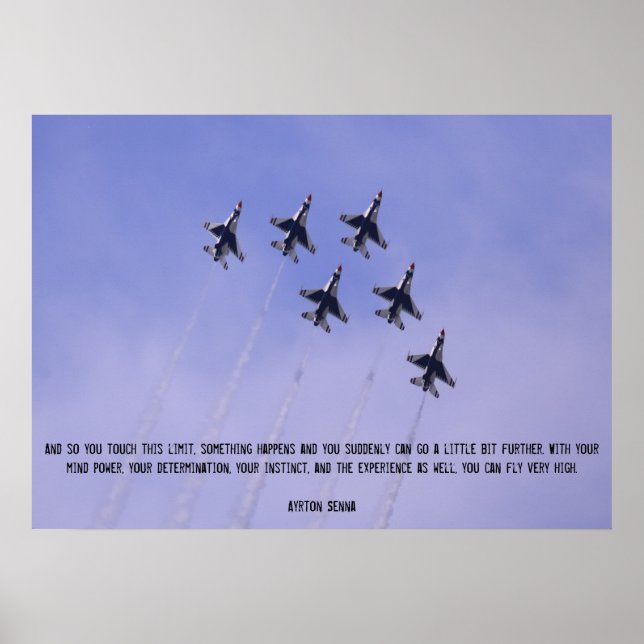 Fly High Fighter Jet Inspirational Poster (Front)