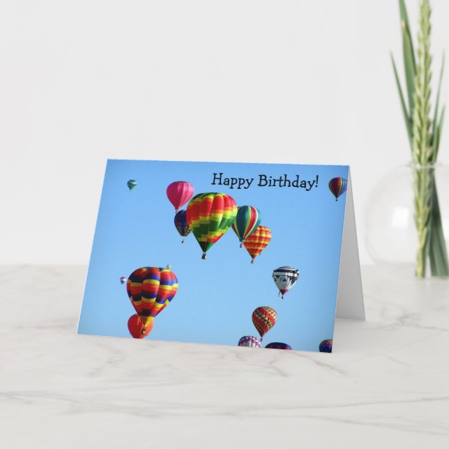 Fly high: Happy Birthday Card ans hot-air Nalloons (Front)