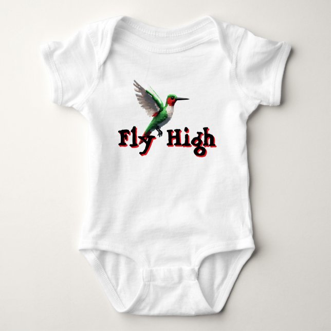 Fly High Hummingbird Baby Bodysuit (Front)