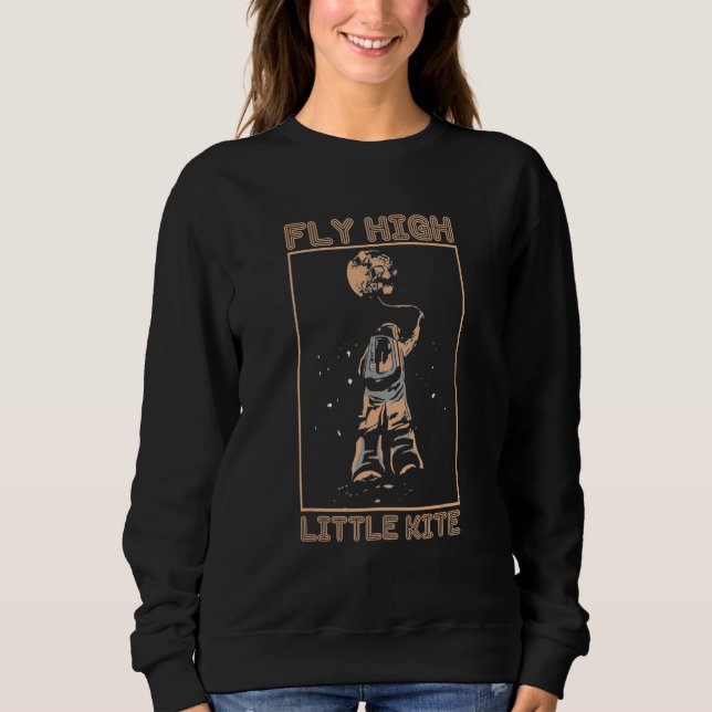 Fly High Little Kite  Moon Night  Kite Flying Sweatshirt (Front)