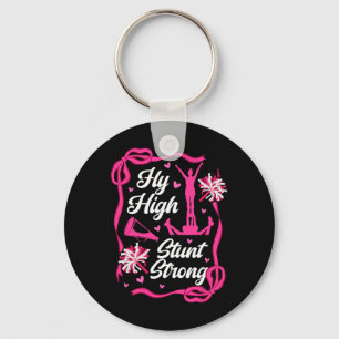 Fly High Stunt Strong Cheer Flyer Cheerleading Fly Key Ring