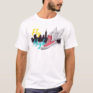 Fly High – Winged Sneaker and New York Skyline T-Shirt