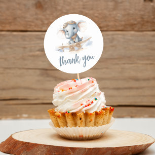 Fly into Adorable Bliss: Elephant Watercolor Baby  Classic Round Sticker