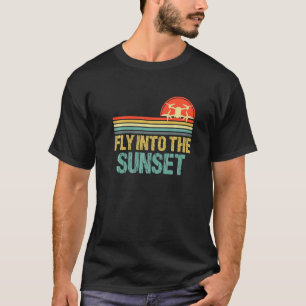 Fly Into The Sunset Drone Pilot Colour Fpv Drone M T-Shirt