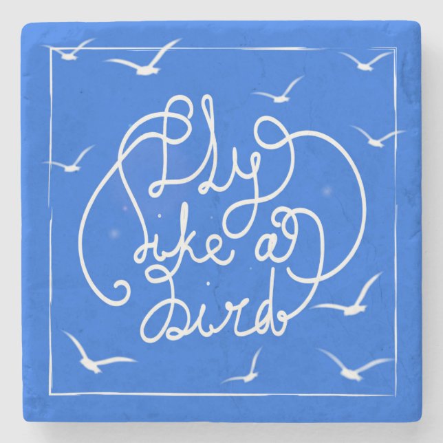Fly Like A Bird Stone Coaster (Front)
