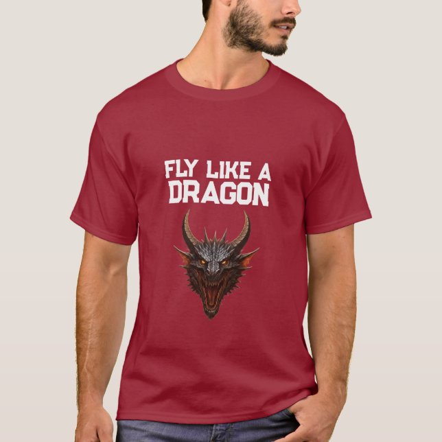 Fly Like A Dragon Fantasy T-Shirt (Front)