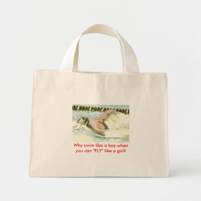 "FLY LIKE  A GIRL"  Canvas Swim Tote Bag (Front)