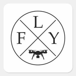 FLY Logo Drone Square Sticker