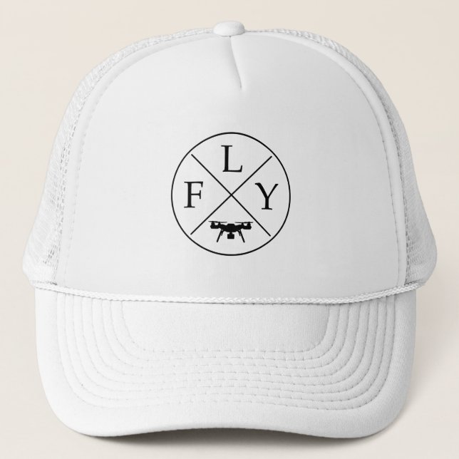FLY Logo Drone Trucker Hat (Front)