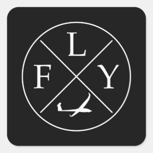 FLY Logo Glider remote control rc Square Sticker