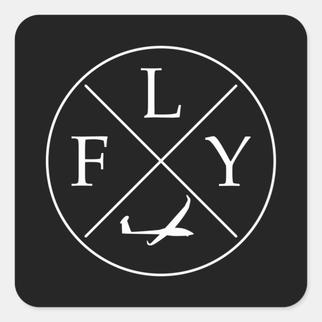 FLY Logo Glider remote control rc Square Sticker (Front)