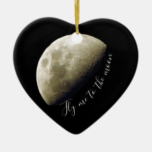 Fly me to the moon ceramic ornament