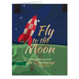 Fly me to the Moon Vintage Travel poster