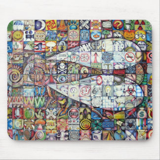 fly mosaic mouse pad