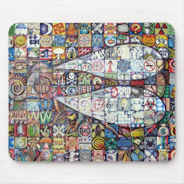 fly mosaic mouse pad (Front)