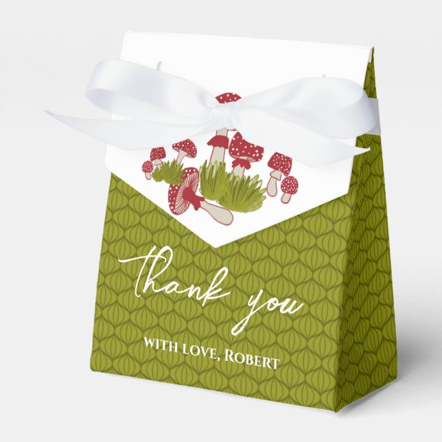 Fly Mushrooms Goblincore Garden Baby Gift Favour Box (Front Side)